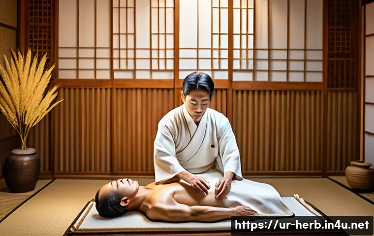 추나요법 의료보험 적용 사례 - A serene traditional Korean therapy clinic interior with a licensed therapist performing Chunao Nawa...