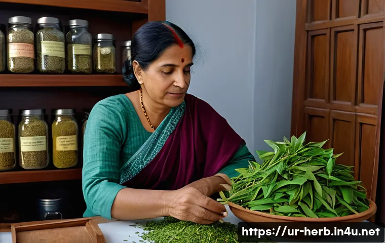 한방병원 다이어트 치료 후기 - A serene herbal clinic setting in Pakistan featuring a middle-aged South Asian woman consulting with...