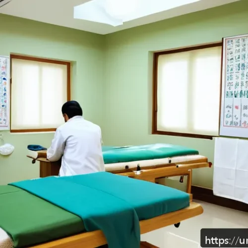 Home 31 한방병원 침술 비용 - A serene and modern acupuncture treatment room in Hanbang Hospital designed for Urdu-speaking patien...