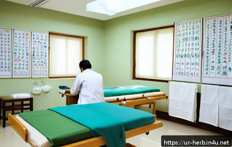 한방병원 침술 비용 - A serene and modern acupuncture treatment room in Hanbang Hospital designed for Urdu-speaking patien...