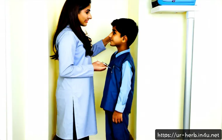 Home 17 소아 성장치료와 추나요법 비교 - Photorealistic pediatric clinic consultation in Pakistan, a caring female pediatric specialist in mo...